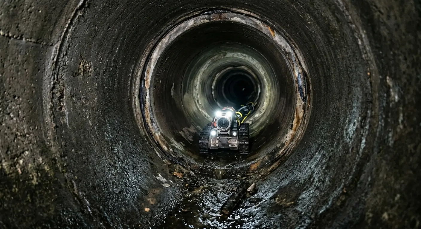 Robotic sewer camera inspecting pipe interior for Drain Snake Service in Craig